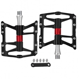 Delaman Spares Delaman Bike Pedal, 1 Pair Aluminum Alloy Lightweight Bike Pedals Replacement for Mountain Road Bicycle(Black)