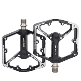 Delisouls Spares Delisouls Mountain Bike Pedals Bicycle Flat Pedals Lightweight Aluminum Alloy Pedals for Road Mountain Bike Road Bike Pedals, Without Noise