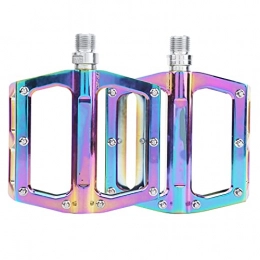 Demeras Mountain Bike Pedal Demeras 1 Pair Aluminum Alloy Bike Pedals, Mountain Bikes Electroplated Colorful Pedals Bicycle Accessories for Outdoor Cycling Enthusiasts