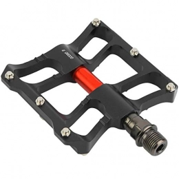 Demeras Mountain Bike Pedal Demeras Pedals Bicycle Replacement Equipment durable exquisite workmanship Aluminium Alloy Mountain Road Bike Lightweight Pedals High robustness for trail riding(Black red)