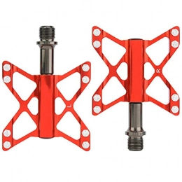 Demeras Mountain Bike Pedal Demeras Pedals Bicycle Replacement Equipment wear- durable exquisite workmanship robust Aluminium Alloy Mountain Road Bike Lightweight Pedals for trail riding(red)