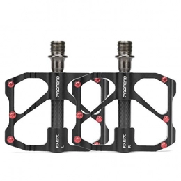 Desert camel Spares Desert camel Bicycle Pedals, Aluminum Alloy Bearing Pedals, Carbon Fiber Bicycles, Palin Pedals, Suitable for Mountain Bike Road Bike Riding, Black, B