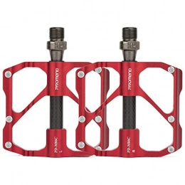 Desert camel Mountain Bike Pedal Desert camel Bicycle Pedals, Aluminum Alloy Bearing Pedals, Carbon Fiber Bicycles, Palin Pedals, Suitable for Mountain Bike Road Bike Riding, Red, A