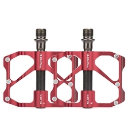 Desert camel Mountain Bike Pedal Desert camel Bicycle Pedals, Aluminum Alloy Bearing Pedals, Carbon Fiber Bicycles, Palin Pedals, Suitable for Mountain Bike Road Bike Riding, Red, B