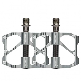 Desert camel Mountain Bike Pedal Desert camel Bicycle Pedals, Aluminum Alloy Bearing Pedals, Carbon Fiber Bicycles, Palin Pedals, Suitable for Mountain Bike Road Bike Riding, Silver, B