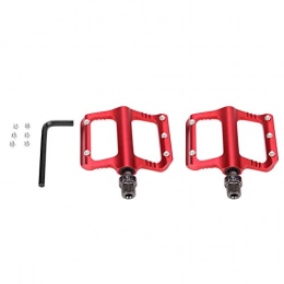 DFGH Mountain Bike Pedal DFGH Bike Pedals 1 Pair 9 / 16” Axle Aluminum Alloy Mountain Bike Road Bicycle Lightweight Pedals (Red)