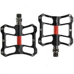 DFGH Spares DFGH Bike Pedals One Pair Aluminium Alloy Mountain Road Bike Lightweight Pedals Bicycle Replacement (Black&Red)