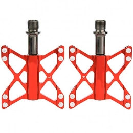 DFGH Spares DFGH Bike Pedals One Pair Aluminium Alloy Mountain Road Bike Lightweight Pedals Bicycle Replacement (Red)