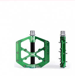 DHJZS Spares DHJZS Pedals Use For Ansjs Bicycle 3 Bearings Mountain Bike Pedals Platform Bicycle Flat Alloy 9 / 16 Inch Pedals Non-Slip Alloy Flat Pedals (Color : Green S)
