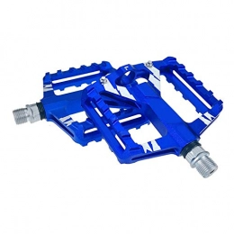 DHTOMC Mountain Bike Pedal DHTOMC Mountain Bike Pedals 2Pcs Mountain Road Bike Aluminum Alloy MTB Pedals Flat Platform Bicycle Pedal Anti-skid Surface (Size:Onesize; Color:Blue)
