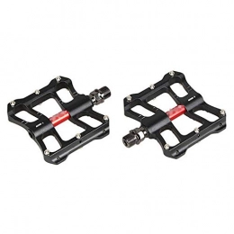 DHTOMC Mountain Bike Pedal DHTOMC Mountain Bike Pedals 4 Bearings Bicycle Pedals Anti-slip Ultralight CNC Aluminum Alloy Anti-skid Surface (Size:Onesize; Color:Black)