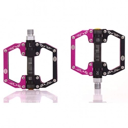 DHTOMC Mountain Bike Pedal DHTOMC Mountain Bike Pedals Aluminum Alloy Mountain Bike Pedals Flat Platform Sealed Bearing Axle 9 / 16" Cycling Bicycle Pedals Anti-skid Surface (Size:Onesize; Color:Black+Rose Red)