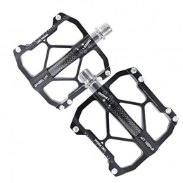 DHTOMC Mountain Bike Pedal DHTOMC Mountain Bike Pedals Bicycle Pedal Pelin Bearing Mountain Bike Aluminum Pedal Bicycle Accessories Equipment Black for MTB Road Bicycle (Color : Black, Size : One size)
