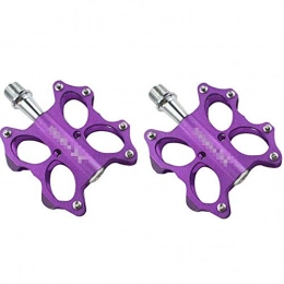 DHTOMC Spares DHTOMC Mountain Bike Pedals Outdoor Bicycle Bike Aluminum Alloy Bearing Pedals Anti-skid Surface (Size:Onesize; Color:Purple)