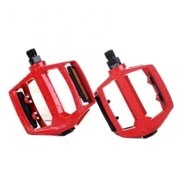 DiJiaXie Mountain Bike Pedal DiJiaXie Bicycle Pedal Aluminum Alloy Bicycle Pedal with Reflective Strips Mountain Bike Bearing Pedal Cycling Parts 1 Pair Lightweight Anti-slip (Color : Red)