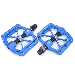 Dilwe Mountain Bike Pedal Dilwe 3 Bearing Pedal, Not Easy To Rust Hollow and Lightweight CNC Aluminum Alloy Body Bicycle Pedal 7 Cleats for Bicycles(blue)