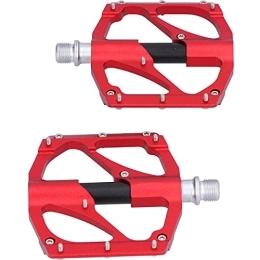 Dilwe Spares Dilwe Bike Pedals, Premium Anti‑Slide Metal Bike Pedal Widen High Speed Bearing Pedal Mountain Bike Accessories(red)