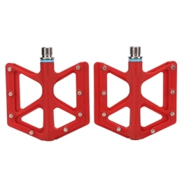 Dilwe Mountain Bike Pedal Dilwe Road Bicycle Pedal, 1 Pair Bike Pedals for Mountain Bicycle, Red Titanium Shaft Nylon Replacement Bike Pedals Fits Most Adult Bikes