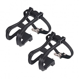Dire-wolves Mountain Bike Pedal Dire-wolves Bike Pedals, 1 Pair Nylon Bicycle Pedal Toe Clip Strap Belts, Cycling Road Mountain Bike Bicycle Pedal Toe Clip pedal Strap Belts - Black