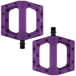 DMR Spares Dmr V11 Flat Mountain Bike Pedals - Purple / Black, Steel Axle / Pair Lightweight Nylon Composite Plastic MTB Cycling Part Downhill Freeride Ride Trail Dirt Jump Cycle Wide Platform Tuneable Pin Grip