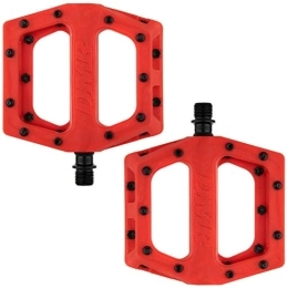 DMR Mountain Bike Pedal Dmr V11 Flat Mountain Bike Pedals - Red / Black, Steel Axle / Pair Lightweight Nylon Composite Plastic MTB Cycling Part Downhill Freeride Ride Trail Dirt Jump Cycle Wide Platform Tuneable Pin Grip
