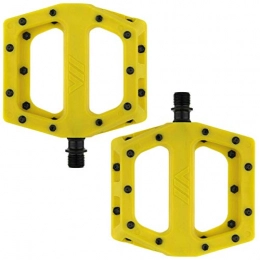 DMR Mountain Bike Pedal Dmr V11 Flat Mountain Bike Pedals - Yellow, Steel Axle / Pair Lightweight Nylon Composite Plastic MTB Cycling Part Downhill Freeride Ride Trail Dirt Jump Cycle Wide Platform Tuneable Pin Grip
