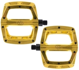 DMR Spares Dmr V8 V2 MTB Pedals - Gold / Flat Mountain Biking Bike Bicycle Cycling Cycle Riding Ride Wide Platform Sticky Grip Pin Downhill Freeride Trail Dirt Jump Pedal Lightweight Accessories