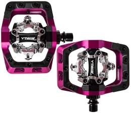 DMR Mountain Bike Pedal Dmr VTwin Pedal - Magenta / Anodised Alloy Cage Aluminium Clipless Mountain Biking Bike MTB Flat Pedals Cycling Cycle Freeride Enduro Trail Downhill Dirt Jump Riding Ride Part Component Accessories