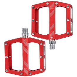 Drfeify Mountain Bike Pedal Drfeify Bicycle Pedals, Road Bike Pedals Aluminum Alloy Road Cycling Flat Pedal Bicycle Adapter Upgrade Parts(Red)