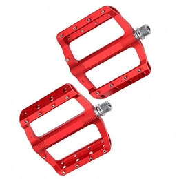 Drfeify Spares Drfeify Metal Bike Pedals, Lightweight Flat Bicycle Pedal Sets Aluminum Alloy Mountain Bicycle Pedals(Red)