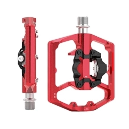 DRILLING Spares DRILLING Sun MS Mountain Bike Pedals Mountain Road Bicycle Flat Pedal 3 Bearing Non-Slip Lightweight Nylon Fiber Bicycle Platform Pedals Sun MS (Color : Rosso)