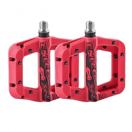 DriSubt Mountain Bike Pedal DriSubt Black / Blue / Red Bike Pedals New Nylon Fiber Antiskid Durable Bicycle Cycling Pedals Mountain Road Bicycle pedal Machined 3 Bearing Anodizing (Red)