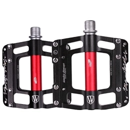 DSFHKUYB Mountain Bike Pedal DSFHKUYB Bike Pedals 1 Pair CNC Aluminum Antiskid Durable Bicycle Flat Cycling Pedal Ultra Strong 3 Sealed Bearing Axle Mountain Bike Pedal, Black