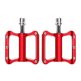 DSFHKUYB Mountain Bike Pedal DSFHKUYB Bike Pedals Ultralight Mountain Bike Pedals Aluminum Anti Slip Durable Bike Flat Pedals, DU Spindle Bicycle Pedals for MTB BMX Bicycle, Red