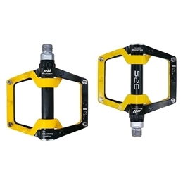 DSFHKUYB Spares DSFHKUYB Magnesium Alloy Bike Pedals 9 / 16 Inch Spindle Bearing Mountain Bike High-Strength Non-Slip Super Light Flat Platform for Road Bicycle, Yellow