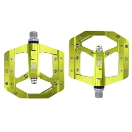 DSFHKUYB Spares DSFHKUYB Mountain Bike Pedals Aluminum Alloy Bicycle Flat Pedals Non-Slip for Road Bikes, BMX MTB Bike Accessories Cycling Sealed Bearing Pedals, Green