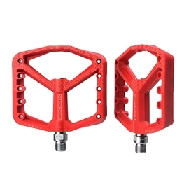 DSFHKUYB Mountain Bike Pedal DSFHKUYB Mountain Bike Pedals Nylon Fabric Anti Slip Durable Bike Flat Pedals, DU Spindle Ultralight MTB BMX Bicycle Cycling Road Bike Hybrid Pedals for 9 / 16 inch, Red