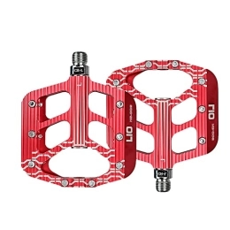 DSFHKUYB Mountain Bike Pedal DSFHKUYB Mountain Bike Pedals, Super Bearing MTB Bike Pedals, Aluminum Alloy DU Spindle 9 / 16" Road Bike Pedals with Sealed Bearing, Red