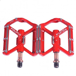 Dulan Mountain Bike Pedal Dulan Ergonomic design pedals, Bicycle Pedals Aluminum Alloy Bearings Palin Ankles Mountain Bikes Fixed Gear Bicycle Pedals Cycling Components & Parts (Color : Red)