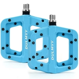 DULMYY MTB Pedals Mountain Bike Pedals Lightweight Non-Slip Nylon Bicycle Platform Pedals for BMX MTB 9/16" Blue