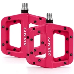 DULMYY Mountain Bike Pedal DULMYY MTB Pedals Mountain Bike Pedals Lightweight Non-Slip Nylon Bicycle Platform Pedals for BMX MTB 9 / 16" Red
