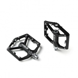 DUNRU Mountain Bike Pedal DUNRU Bike Pedal Sealed Bearing Mountain Bike Pedals Platform Bicycle Flat Alloy Pedals 9 / 16" Pedals Non-Slip Alloy Flat Pedals Road Bike Pedals (Color : Black)