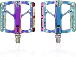 BoloRs Spares Durable pedals Sturdy pedals Lightweight pedals Alloy Platform Pedals 3 Sealed Bearings Pedals MTB Anti-Skit Pedals With Cleats 9 / 16" For Folding Road Mountain Bike BMX Cycling (Color : Colorful, Si