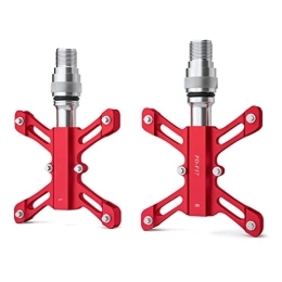 BoloRs Spares Durable pedals Sturdy pedals Lightweight pedals Folding MTB Quick Release Pedals Bicycle Pedal Mountain Road Bike Aluminum Alloy Pedals 9 / 16'' 3 Sealed Bearings (Color : Red, Size : As shown)