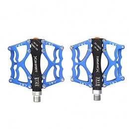 EMFGJ Bicycle Cycling Bike Pedals Aluminum Alloy Mountain Bike Pedals Bicycle Flat Platform Pedals Adjustable for Road Fixie Bikes,Blue