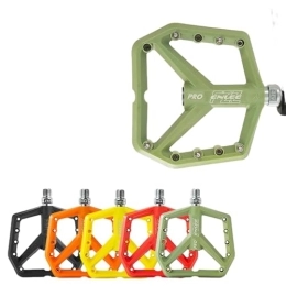 ENLEE Spares ENLEE 9 / 16 Mountain Bike Ultra Light Nylon Pedal, 4.3 inches Widened Widened Ultralight Seal Bearing for MTB Bicycle Pedals Accessories (Orange)