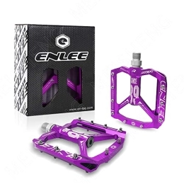 SUFUL Spares ENLEE Cycling Pedals, New Aluminum Anti Skid Durable Mountain Bike Pedals Road Bike (Purple)