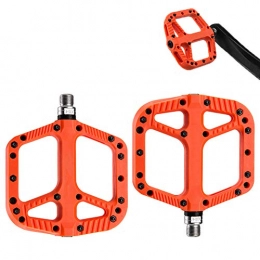 EnweNge Spares EnweNge Mountain Bike Bicycle Pedals, Ultralight Nylon Fiber Bicycle Pedals, with Non-Slip Durable, for Universal Mountain Road City Bikes, Orange