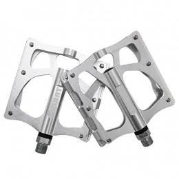 EULANT Mountain Bike Pedal EULANT Bike Pedals Flat Cycle Pedals Wide Platform Aluminium Bicycle Pedal for MTB BMX Road Bike, CNC 3 Sealed Bearings 9 / 16 inch, Anti-skid Screws, Silver