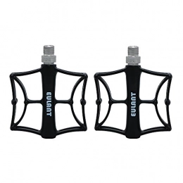 EULANT Spares EULANT Sborter Cycling Pedals MTB Flat Pedal Road Bike Wide Bicycle Pedals Cycle Pedals 1 pair with Anti-skid Screws, 2 Sealed Bearings, Fit Most Bikes, Lightweight, Black